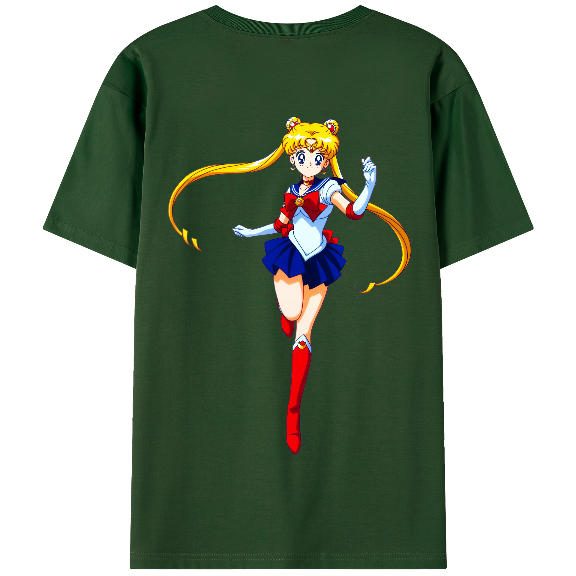（画像用） 美少女戦士セーラームーン 月野 うさぎ つきの うさぎ Sailor Moon Tsukino Usagi 綿100％半袖Tシャツ（背面プリント）